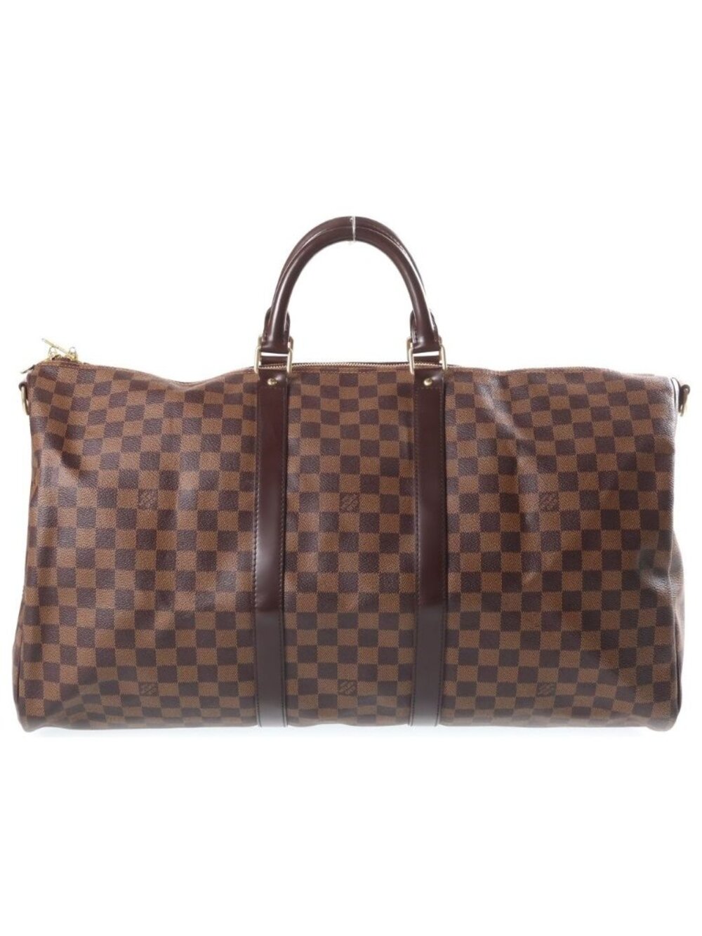 Louis Vuitton Damier Keepall Bandouliere 55 Boston Bag Travelbag Brown Leather
